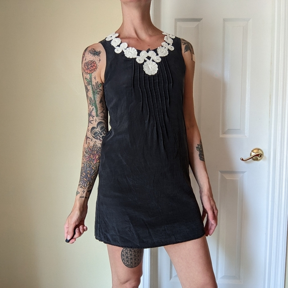 Jenny Han Charcoal Silk Mini Dress - Picture 3 of 6